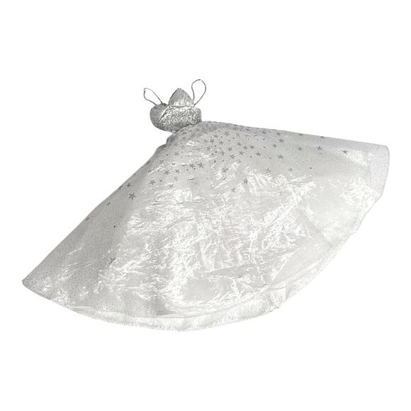 Barbie Doll Silver Star Dress Holiday 2001 Gown White Beaded Straps Tag Party - Picture 1 of 5